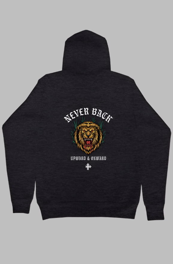NEVER BACK Upward & Onward Gym Hoodie 